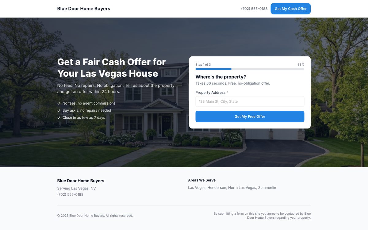 Cash Offer funnel preview